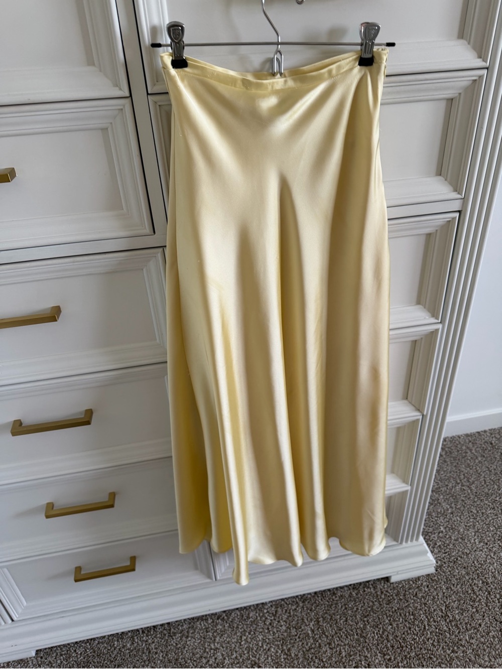 1. State Pale Butter Satin Maxi Skirt